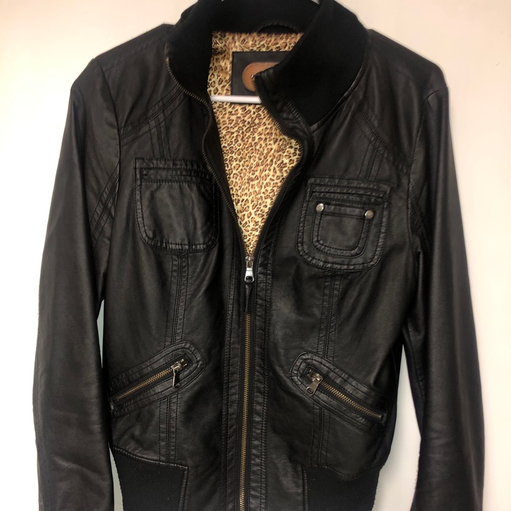 Black womens leather jacket